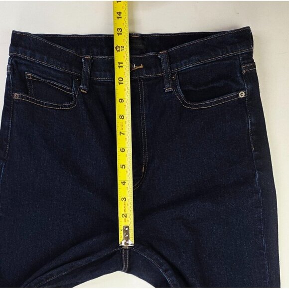 Uniqlo Size 27X29 Womens Flared Slim High Rise Kaihara Blue Denim 5 Pocket Jeans - Picture 3 of 12